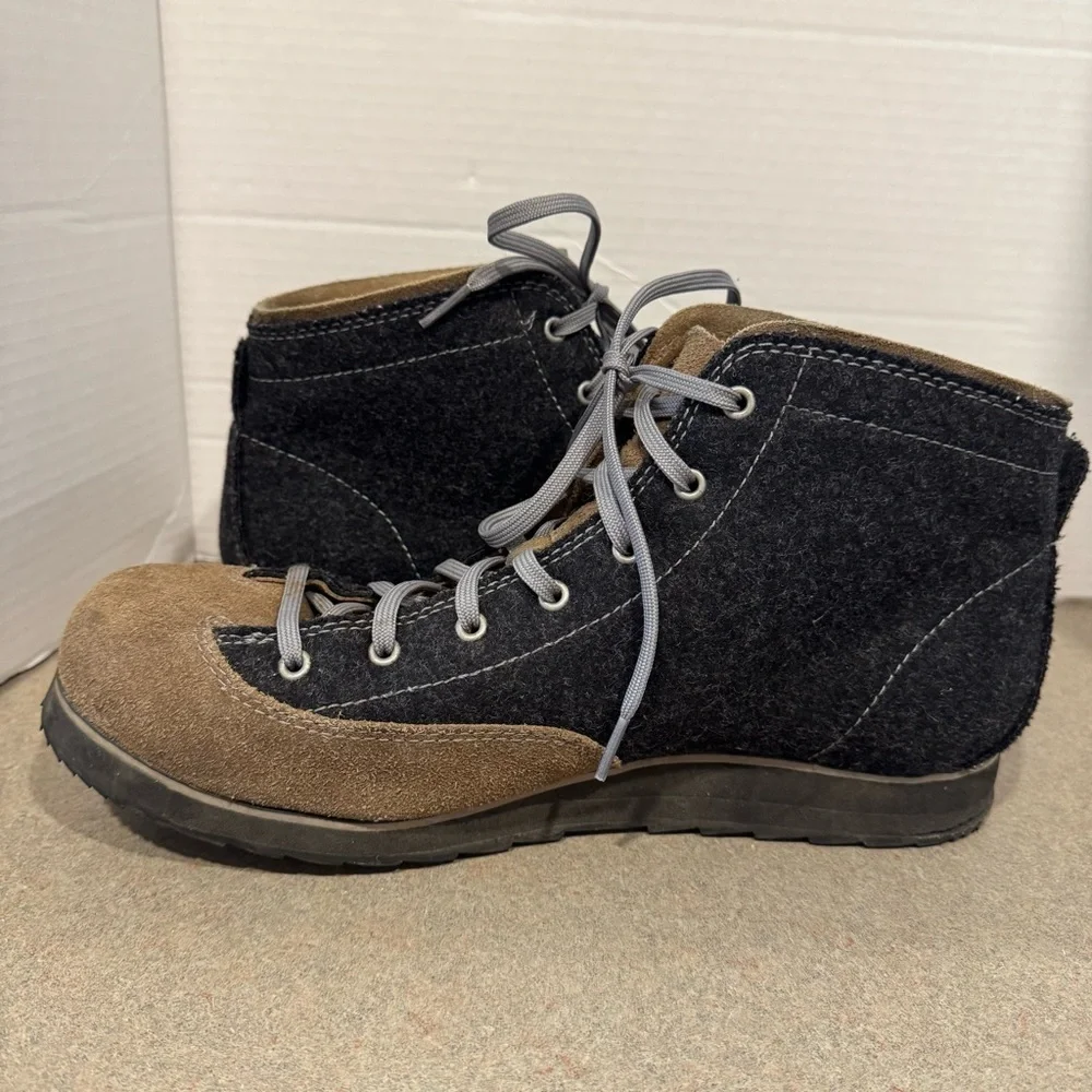 Woolrich Men’s Eagle Lace Up Brown-Black Wool And Suede Hiking Boots Size 11.5